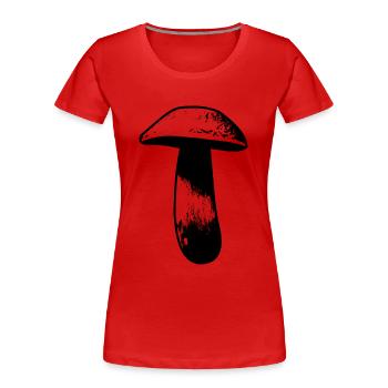 Herrenpilz Steinpilz Pilzsammler - Frauen Premium Bio T-Shirt - Rot - Vorne - Mia (176cm)