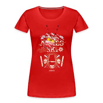 Apres Ski Team Whisky T Shirt - Frauen Premium Bio T-Shirt - Rot - Vorne - Mia (176cm)
