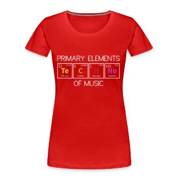 Techno Periodensystem Elemente Rave Techno Music - Frauen Premium Bio T-Shirt - Rot - Vorne - Mia (176cm)