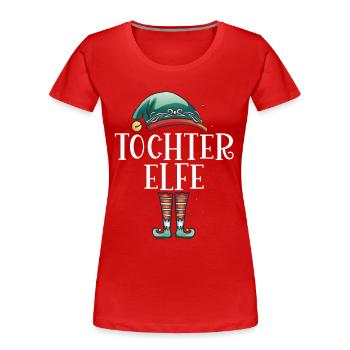Weihnachten Partnerkostüm Tochter Elf Elfe Elfen - Frauen Premium Bio T-Shirt - Rot - Vorne - Mia (176cm)