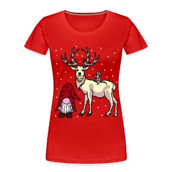 Nikolaus Xmas Weihnachten Fantasy Christmas Kind - Frauen Premium Bio T-Shirt - Rot - Vorne - Mia (176cm)