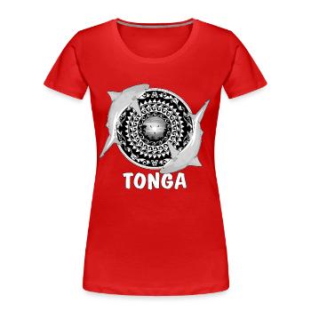 Tonga Bullenhai - Frauen Premium Bio T-Shirt - Rot - Vorne - Mia (176cm)