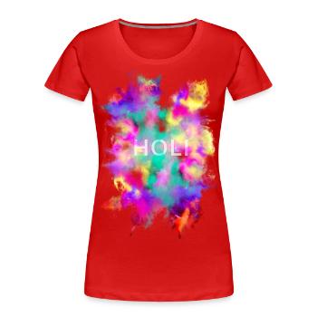 Holi Festival - Women's Premium Organic T-Shirt - red - Front - Mia (176cm)