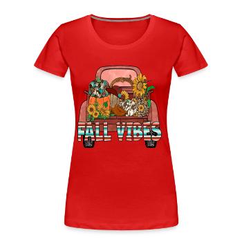 Fall Vibes - Women's Premium Organic T-Shirt - red - Front - Mia (176cm)