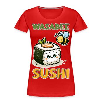 Wasabee Sushi - T-shirt bio Premium Femme - rouge - Devant - Mia (176cm)
