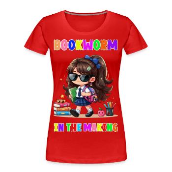 Bookworm in making - Women's Premium Organic T-Shirt - red - Front - Mia (176cm)