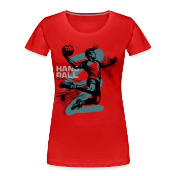Handball - T-shirt bio Premium Femme - rouge - Devant - Mia (176cm)