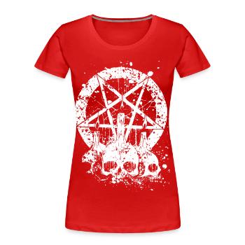 Gothic Skull - Frauen Premium Bio T-Shirt - Rot - Vorne - Mia (176cm)
