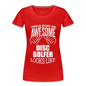 Disc Golf Disc Golf Disc Golf - T-shirt bio Premium Femme - rouge - Devant - Mia (176cm)