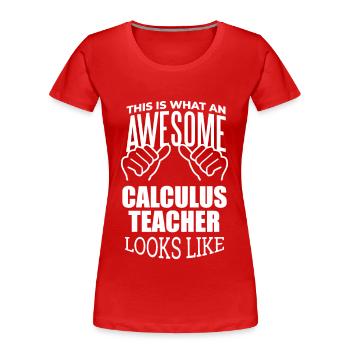 Calcul différentiel Calcul différentiel Calcul - T-shirt bio Premium Femme - rouge - Devant - Mia (176cm)