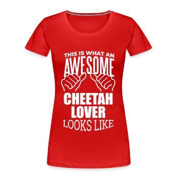 Gepard-Gepard-Gepard - Frauen Premium Bio T-Shirt - Rot - Vorne - Mia (176cm)