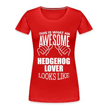 Hedgehog Hedgehog Hedgehog - Women's Premium Organic T-Shirt - red - Front - Mia (176cm)
