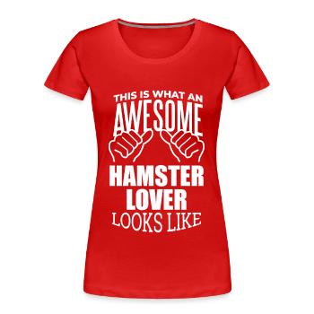 Hamster Hamster Hamster - Women's Premium Organic T-Shirt - red - Front - Mia (176cm)