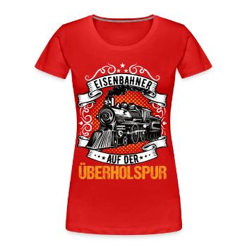 Rentner Eisenbahner Eisenbahn Modelleisenbahn - Frauen Premium Bio T-Shirt - Rot - Vorne - Mia (176cm)