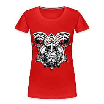 Viking Norsemen Mythologie nordique - T-shirt bio Premium Femme - rouge - Devant - Mia (176cm)