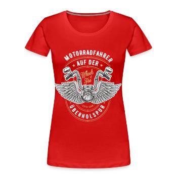 Motorrad Biker Motorradfahrer bike Rocker Rentneur - Frauen Premium Bio T-Shirt - Rot - Vorne - Mia (176cm)