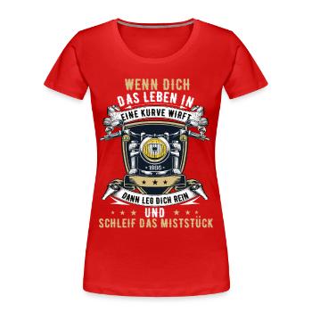Motorrad Biker Motorradfahrer bike Rocker Rentner - Frauen Premium Bio T-Shirt - Rot - Vorne - Mia (176cm)