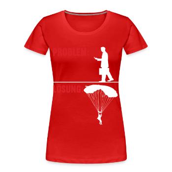 Gleitschirm Gleitschirmflieger Paragleiter Gleiten - Frauen Premium Bio T-Shirt - Rot - Vorne - Mia (176cm)