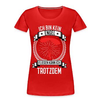 Ich Bin Kein Engel Gleitschirm Paragleiten Gleiter - Frauen Premium Bio T-Shirt - Rot - Vorne - Mia (176cm)
