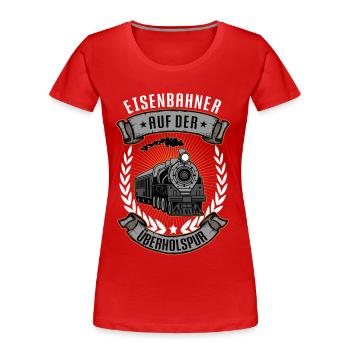 Eisenbahn Dampflok Eisenbahner Zug Modelleisenbahn - Frauen Premium Bio T-Shirt - Rot - Vorne - Mia (176cm)