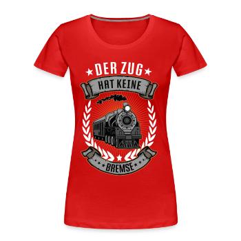 Modellbahn Eisenbahn Modelleisenbahn Modellbauer - Frauen Premium Bio T-Shirt - Rot - Vorne - Mia (176cm)