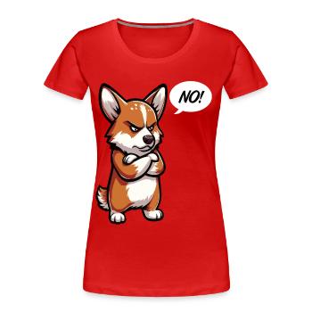 Pas de Corgi Corgi Gallois Corgi Corgi Propriétaire Corgi Corgi - T-shirt bio Premium Femme - rouge - Devant - Mia (176cm)