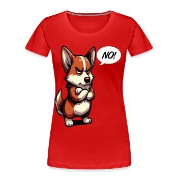 Pas de Corgi Corgi Gallois Corgi Corgi Propriétaire Corgi Corgi - T-shirt bio Premium Femme - rouge - Devant - Mia (176cm)