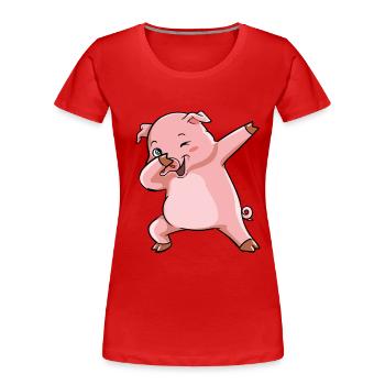 Dabbing Pig Winner Sow - Women's Premium Organic T-Shirt - red - Front - Mia (176cm)