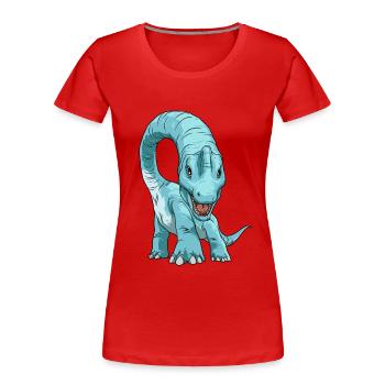 Brachiosaurus Dinosaurier Face to Face - Frauen Premium Bio T-Shirt - Rot - Vorne - Mia (176cm)