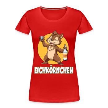 Eichkörnchen Eichhörnchen mit Korn - Frauen Premium Bio T-Shirt - Rot - Vorne - Mia (176cm)