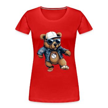 Streetstyle Bear Graffiti Kunst Streetart - Frauen Premium Bio T-Shirt - Rot - Vorne - Mia (176cm)