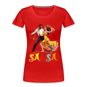 Salsa Tanz Kubanischer Tanz Kuba Urlaub - Frauen Premium Bio T-Shirt - Rot - Vorne - Mia (176cm)