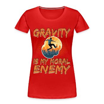 Parkour Le Parcour Freerunning Extremsport - Frauen Premium Bio T-Shirt - Rot - Vorne - Mia (176cm)