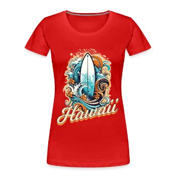 Hawaii Surfen Surfing für Surfer - Frauen Premium Bio T-Shirt - Rot - Vorne - Mia (176cm)