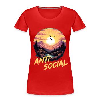 Antisozial Wandern Wanderung für eine Wanderer - Frauen Premium Bio T-Shirt - Rot - Vorne - Mia (176cm)
