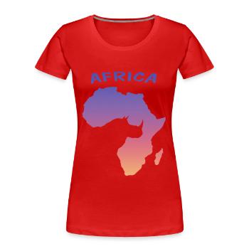 Africa - Frauen Premium Bio T-Shirt - Rot - Vorne - Mia (176cm)