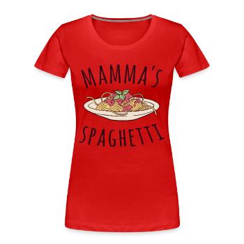 Mamma's Spaghetti - Frauen Premium Bio T-Shirt - Rot - Vorne - Mia (176cm)