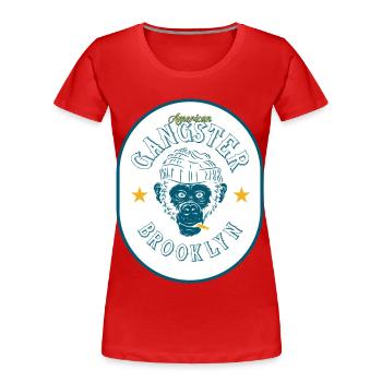 Brooklyn Gangster - Frauen Premium Bio T-Shirt - Rot - Vorne - Mia (176cm)