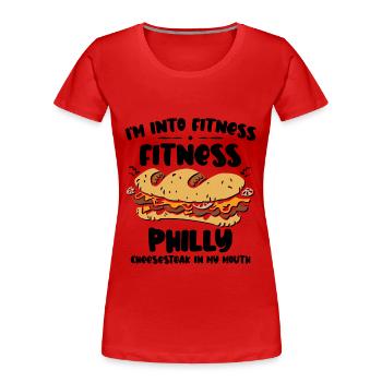 Philly Breakfast Sandwich - Frauen Premium Bio T-Shirt - Rot - Vorne - Mia (176cm)