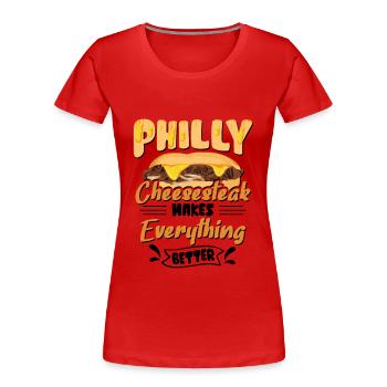 Philly Breakfast Sandwich - Frauen Premium Bio T-Shirt - Rot - Vorne - Mia (176cm)