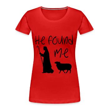 Jésus disciple Parabole de la brebis perdue - T-shirt bio Premium Femme - rouge - Devant - Mia (176cm)