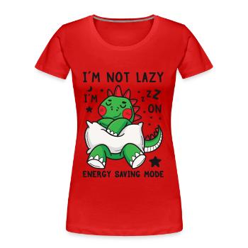 I Love Dinosaurs - Sleeping T-Rex Animated - T-shirt bio Premium Femme - rouge - Devant - Mia (176cm)