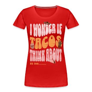 Taco - T-shirt bio Premium Femme - rouge - Devant - Mia (176cm)