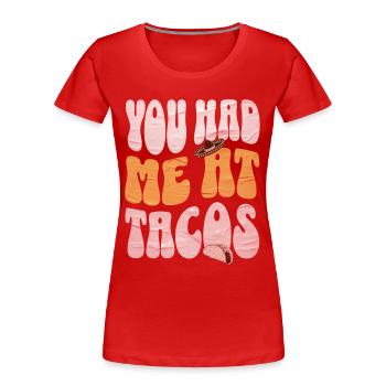 Taco - T-shirt bio Premium Femme - rouge - Devant - Mia (176cm)