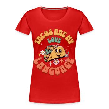 Taco - T-shirt bio Premium Femme - rouge - Devant - Mia (176cm)