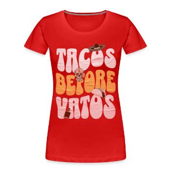 Taco - T-shirt bio Premium Femme - rouge - Devant - Mia (176cm)
