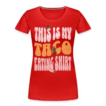 Taco - T-shirt bio Premium Femme - rouge - Devant - Mia (176cm)
