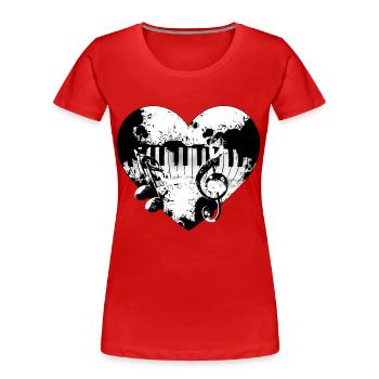Keyboard Heart - Women's Premium Organic T-Shirt - red - Front - Mia (176cm)