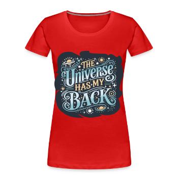 Das Universum - Frauen Premium Bio T-Shirt - Rot - Vorne - Mia (176cm)