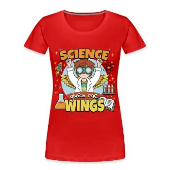 Die Wissenschaft verleiht mir Flügel - Frauen Premium Bio T-Shirt - Rot - Vorne - Mia (176cm)